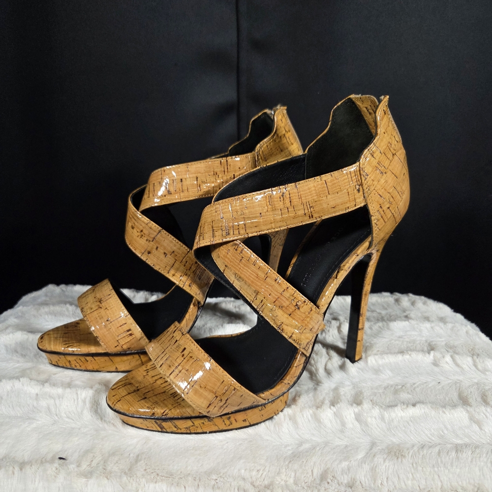 Rock & Republic Lauren Cork Strappy Heels Sandals 11
